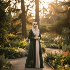 11. Natural Outdoor Portrait of Muslim Woman with Modest Outfit