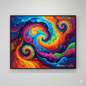 Abstract Art Prompt with Bold Colors and Fluid Shapes