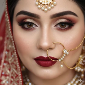13. High‑Detail Pakistani Bridal Face Close‑Up