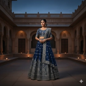 6. Classic Indian Girl in Lehenga with Timeless Beauty