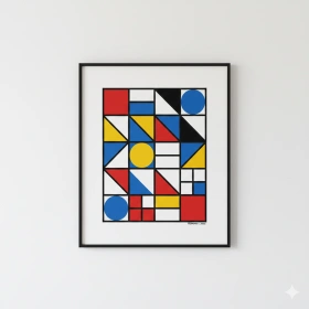 Geometric Abstract Art Prompt with Clean Lines