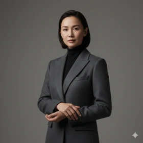 Elegant Coat Suit Portrait with Professional Studio Lighting