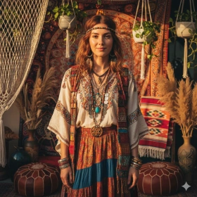Boho Chic Aesthetic Girl Prompt