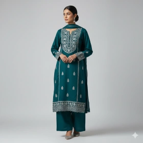 13. Traditional Shalwar Kameez Look with Neutral Background