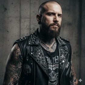 Tattooed Man Portrait with Edgy Look