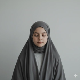 Minimalist Hijab Girl Portrait with Calm Expression