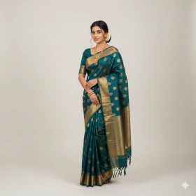Studio‑Style Girl in Saree Photo with Clean Background