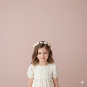 Minimalist Birthday Girl Portrait with Soft Colors