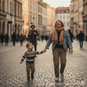 13. Real‑Life Camera Look Mother and Son Image