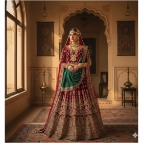 15. Classic Desi Bridal Look with Authentic Jewelry
