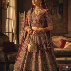 5. Royal Pakistani Bridal Look with Detailed Mehndi