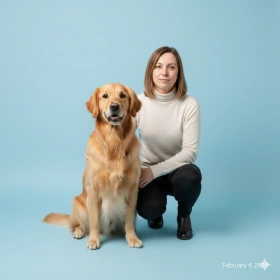 Clean Background Dog and Owner Portrait