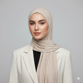 Clean Studio Hijab Girl Portrait with Modern Look