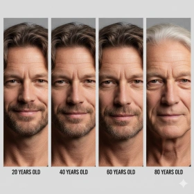 Side-by-Side Age Progression Comparison Prompt