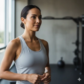 21. Gym Fitness Portrait with Calm and Confident Mood