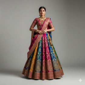 4. Studio‑Style Girl in Lehenga Photo with Clean Background