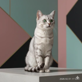 22. Modern Aesthetic Cat Portrait