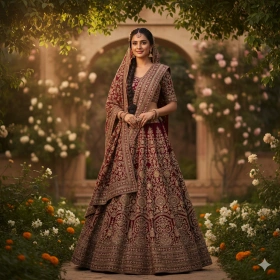 Girl in Lehenga Portrait with Soft Natural Lighting