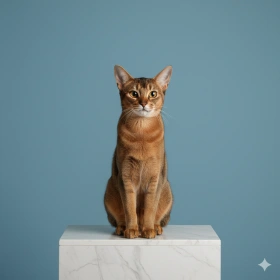8. Cat Sitting Pose with Minimalist Background