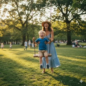 14. Mother and Young Son Outdoor Park Photo