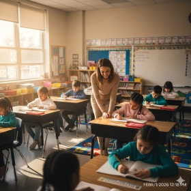 7. Realistic Classroom Scene Honoring Teachers