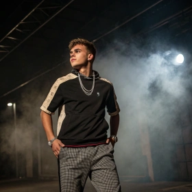Boy Attitude AI Image with Moody Background