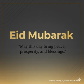 Modern Typography Eid Mubarak Quote Image