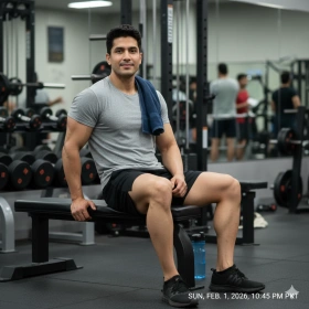 5. Casual Gym Look with Realistic Muscle Tone