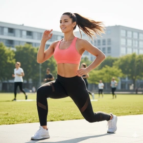 Fitness Lifestyle Body with Light Abs Definition