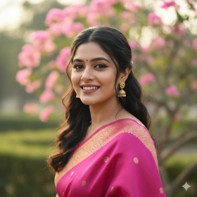 Girl in Saree Profile Picture for Instagram