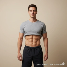 Simple Fitness Body with Natural Abs Look