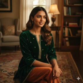 Elegant Indian Girl Photo with Warm Skin Tones