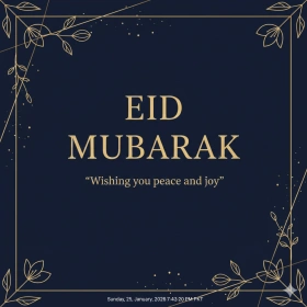 Elegant Eid Mubarak Image with Short Heartfelt Quote