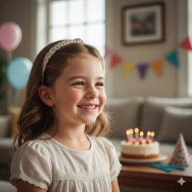 Realistic Birthday Girl AI Photo with Natural Details