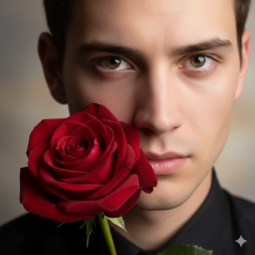High‑Detail Boy Rose Portrait for Instagram