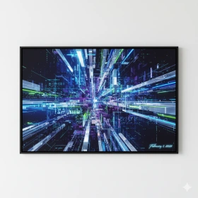 Futuristic Abstract Art with Digital Aesthetic