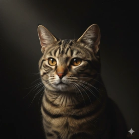 16. Soft Shadow Cat Portrait with Balanced Lighting