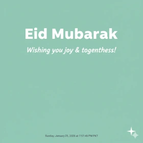 Minimal Clean Eid Mubarak Quote Image for WhatsApp