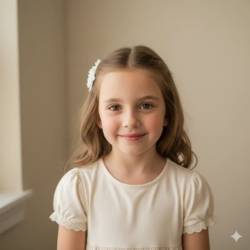 Happy Birthday Girl Photo with Gentle Smile
