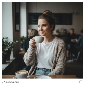 Casual Modern Girl Look with Natural Expression