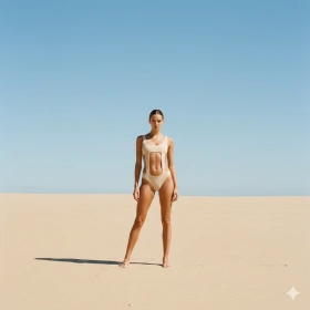 Minimalist Bikini Photo Prompt with Clean Beach Aesthetic