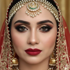3. Classic Pakistani Bridal Makeup with Natural Skin Texture