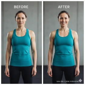 23. Healthy Gym Progress Photo AI Prompt