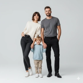 2. Modern Family Photo Prompt with Clean Background