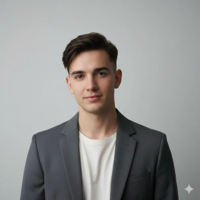 1. Stylish Boy Portrait with Modern Outfit and Clean Background
