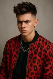Boy Attitude Portrait with Stylish Hairstyle