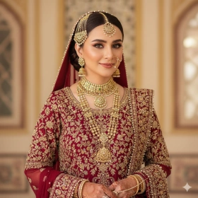 2. Traditional Pakistani Bride Look with Soft Studio Lighting