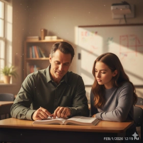 12. Teacher and Student Bond Image with Warm Tone