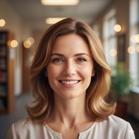 16. Inspirational Teacher Portrait with Soft Background Blur