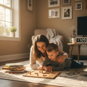 20. Mother and Son Bonding Moment at Home
